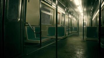 8K empty metal subway train in urban Chicago photo