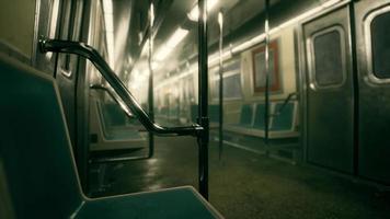 8K empty metal subway train in urban Chicago photo