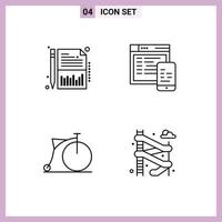 Group of 4 Filledline Flat Colors Signs and Symbols for balance transport sheet website wheel Editable Vector Design Elements