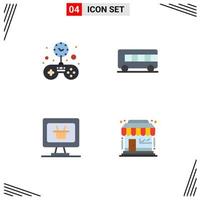 4 Flat Icon concept for Websites Mobile and Apps free cart time vehicle market store Editable Vector Design Elements