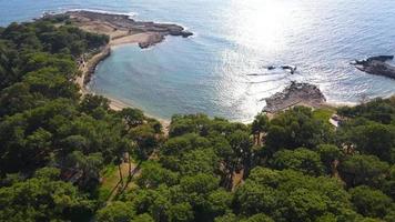 aerial sea and beach natural drone video