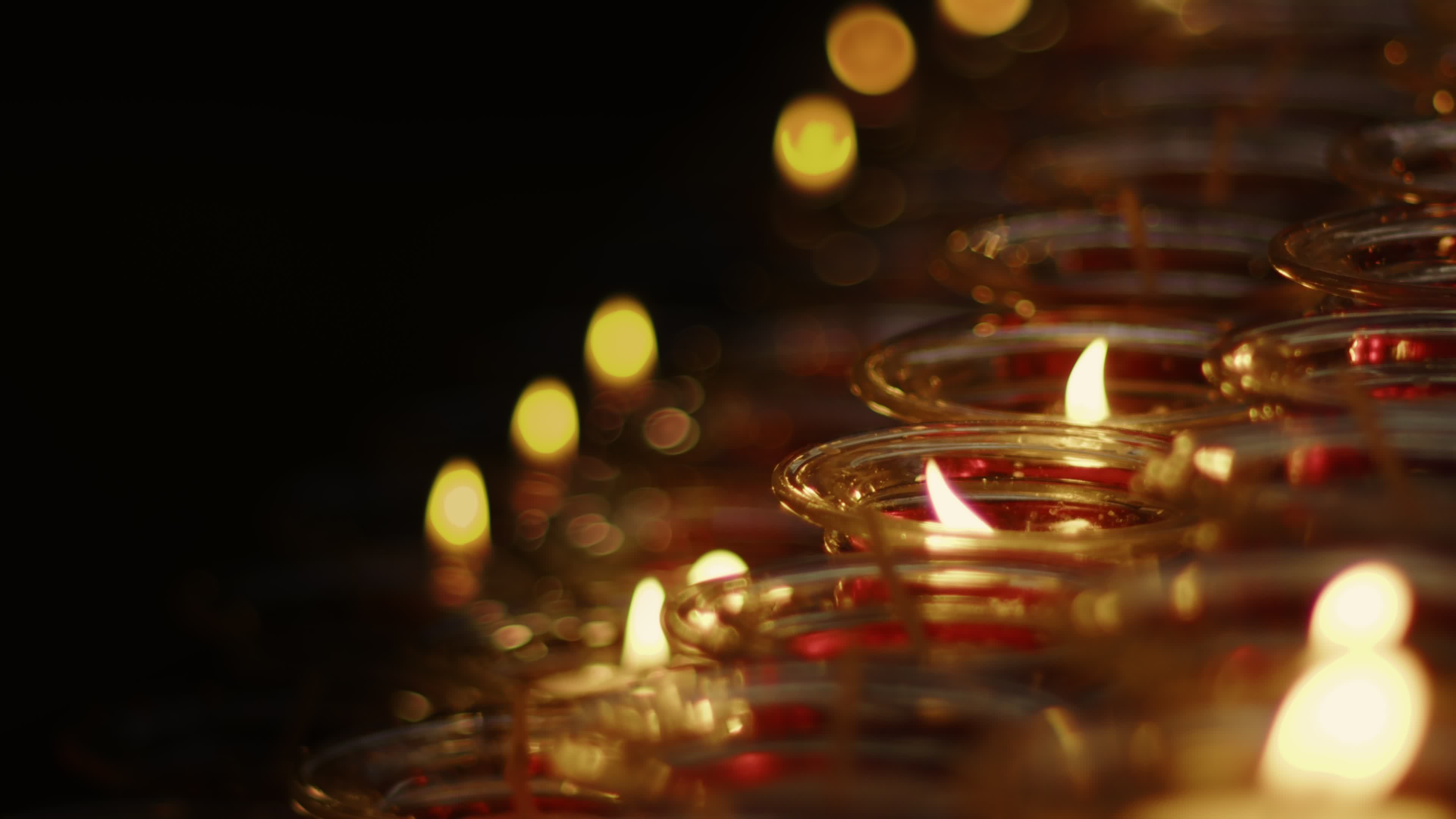 Red Wish and Pray Candles in a Catholic Church 17277518 Stock Video at