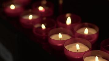 Red Wish and Pray Candles in a Catholic Church video