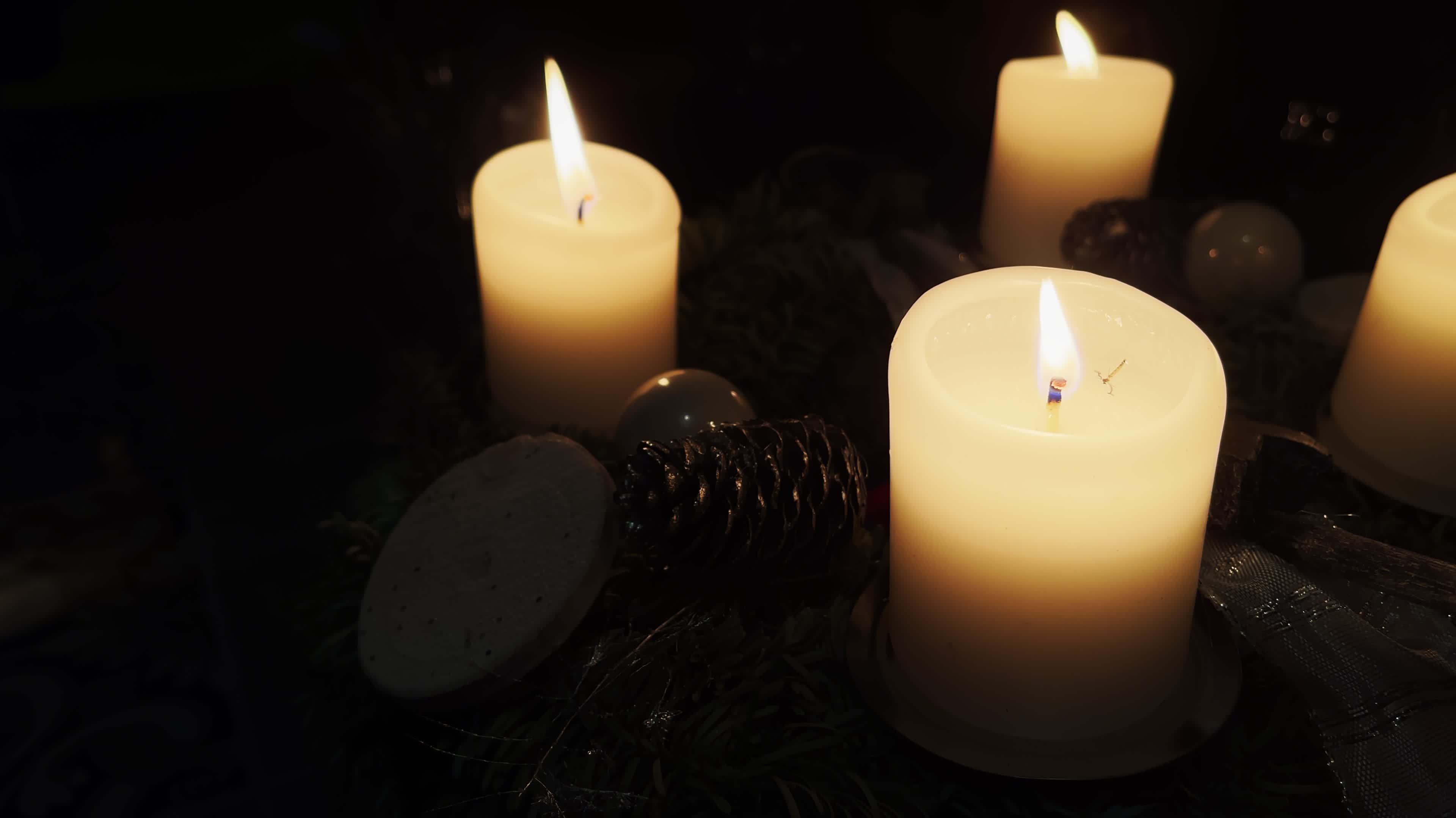 Yellow Wish and Pray Candles in a Catholic Church 17277544 Stock Video