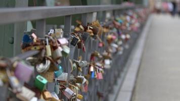 Love Lock Bridge in Frankfurt Germany video