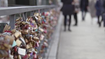 Love Lock Bridge in Frankfurt Germany