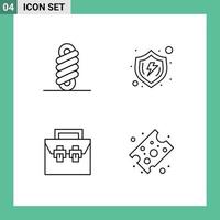 Set of 4 Commercial Filledline Flat Colors pack for double box protect shield material Editable Vector Design Elements