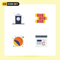 User Interface Pack of 4 Basic Flat Icons of coffee print hot notebook printing Editable Vector Design Elements