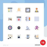 Pack of 16 Modern Flat Colors Signs and Symbols for Web Print Media such as help call nose programing design Editable Pack of Creative Vector Design Elements