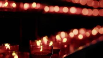 Red Wish and Pray Candles in a Catholic Church video