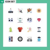 Set of 16 Modern UI Icons Symbols Signs for camera microchip love hardware document Editable Pack of Creative Vector Design Elements