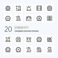 20 Complete Common Version Line icon Pack like sewing accessories ui shopping ecommerce vector