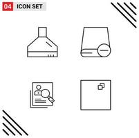 Set of 4 Vector Filledline Flat Colors on Grid for extractor hr computers gadget hunting Editable Vector Design Elements