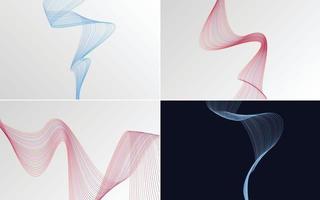 Collection of geometric minimal lines pattern set vector