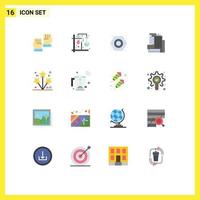 Set of 16 Modern UI Icons Symbols Signs for light office mix business plumbing Editable Pack of Creative Vector Design Elements