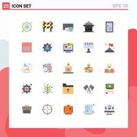 Universal Icon Symbols Group of 25 Modern Flat Colors of pot kitchen computers cooking printer Editable Vector Design Elements