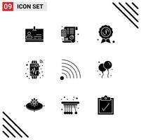 9 Creative Icons Modern Signs and Symbols of news heart beat award watch device Editable Vector Design Elements