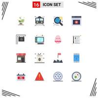 16 Universal Flat Color Signs Symbols of error web transportation page world Editable Pack of Creative Vector Design Elements