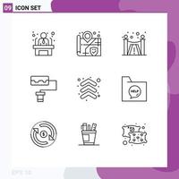 9 Creative Icons Modern Signs and Symbols of contact direction premium up arrow Editable Vector Design Elements