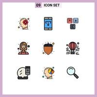 Stock Vector Icon Pack of 9 Line Signs and Symbols for director business mobile knowledge basic Editable Vector Design Elements