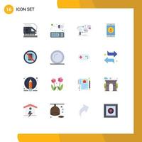 Pack of 16 creative Flat Colors of mobile avoid develop profile mobile Editable Pack of Creative Vector Design Elements