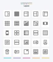 Creative Layout 25 OutLine icon pack  Such As thumbnails. grid. graph. view. cover vector