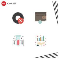 Set of 4 Vector Flat Icons on Grid for computers experiment gadget money gas Editable Vector Design Elements