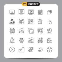 25 iconos creativos, signos y símbolos modernos de configuración circular, opción atómica, elementos de diseño vectorial editables de Internet vector