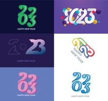 Big Set of 2023 Happy New Year logo text design 2023 number design template vector