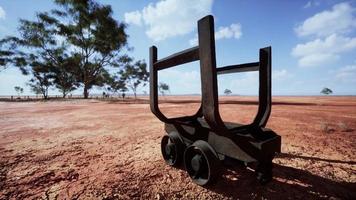 old rusted Mining cart in desert photo