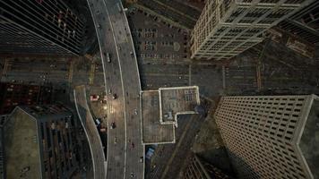 Aerial view of New York downtown building roofs photo