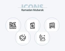 Ramadan Line Icon Pack 5 Icon Design. ramadan. fruit. open. dates. moon vector