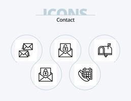 Contact Line Icon Pack 5 Icon Design. contact us. communication. file. flagged. email vector