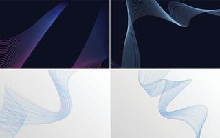 Enhance your design with this set of 4 vector line backgrounds