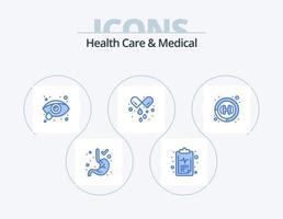 Health Care And Medical Blue Icon Pack 5 Icon Design. . health care. eye health. clinic. tablet vector
