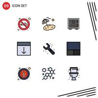 9 Creative Icons Modern Signs and Symbols of layout grid box arrange safety Editable Vector Design Elements