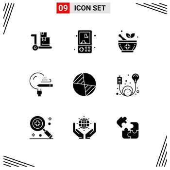 9 Universal Solid Glyphs Set for Web and Mobile Applications cg study medicine school knowledge Editable Vector Design Elements