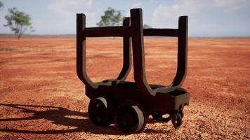 old rusted Mining cart in desert photo