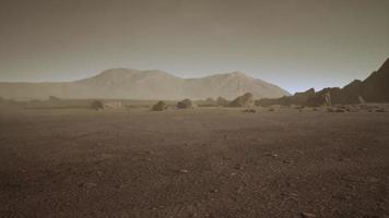 Red planet with arid landscape photo