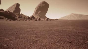 Deserted terrestial planet in orange colors photo