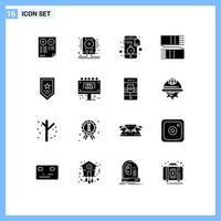 paquete de iconos vectoriales de stock de 16 signos y símbolos de línea para accesorios de almacenamiento de ropa de bufanda reloj elementos de diseño vectorial editables vector