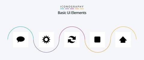 paquete de iconos de glifo 5 de elementos básicos de la interfaz de usuario que incluye . hasta. recargar. flecha. casilla de verificación vector