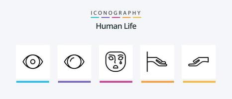 paquete de iconos de línea humana 5 que incluye . máscara. humano. diseño de iconos creativos vector