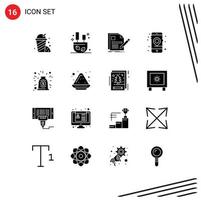 Set of 16 Modern UI Icons Symbols Signs for collaboration seo file mobile gps Editable Vector Design Elements