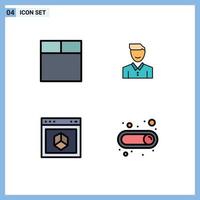 4 Creative Icons Modern Signs and Symbols of grid application client man element Editable Vector Design Elements