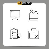 4 Creative Icons Modern Signs and Symbols of computer checklist imac human expertise Editable Vector Design Elements