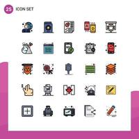 Universal Icon Symbols Group of 25 Modern Filled line Flat Colors of tablet marketing spells ad page Editable Vector Design Elements