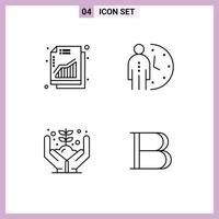 4 Creative Icons Modern Signs and Symbols of increase growth chart management money Editable Vector Design Elements