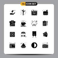 paquete de iconos de vector de stock de 16 signos y símbolos de línea para elementos de diseño de vector editables de jabón de loto de árbol de flecha corporativo