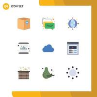 9 Universal Flat Color Signs Symbols of page eid message invitation modern Editable Vector Design Elements